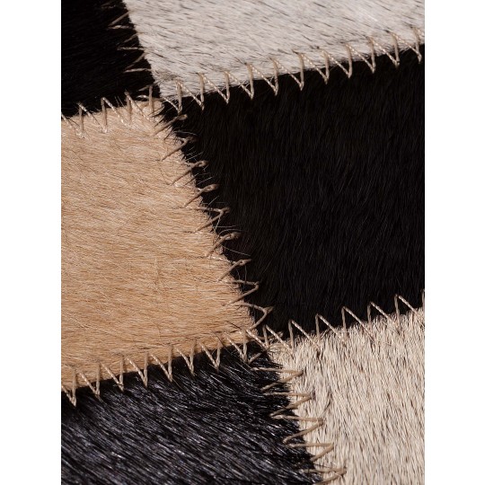 Tapete Couro Loire Bege Claro Redondo - Personalizável