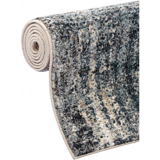 Tapete Ultra Abstrato Azul e Cru - 200x285