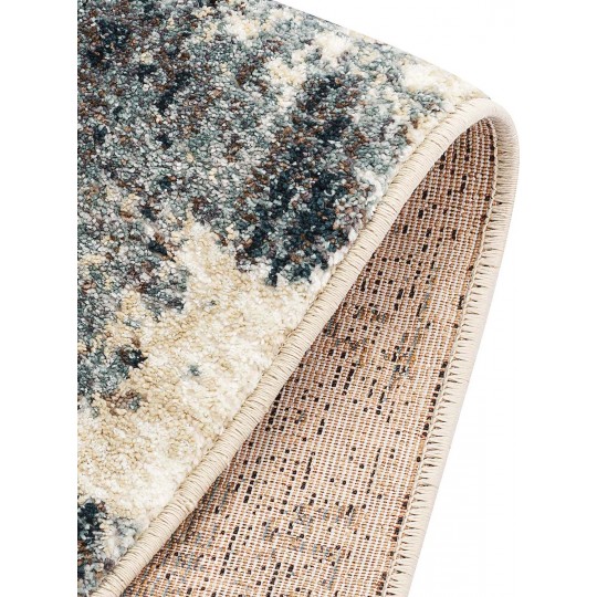 Tapete Ultra Abstrato Azul e Cru - 200x285