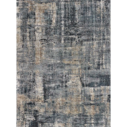 Tapete Ultra Abstrato Azul e Cru - 200x285