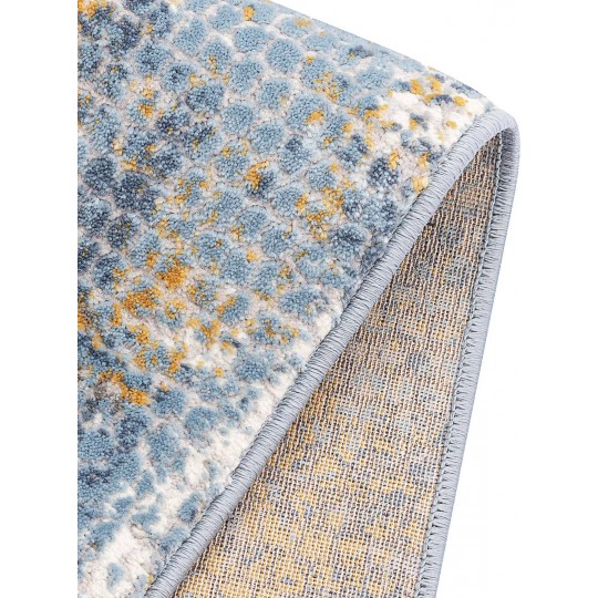 Tapete Milo Antique 3 Azul e Dourado - 300x400