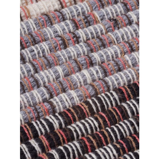 Tapete Tear V&V Listras Cinza Preto e Cru Redondo - Personalizável