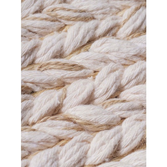 Tapete Tear Balaio Cru e Bege Redondo - Personalizável