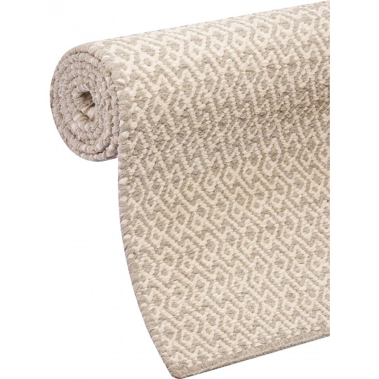 Tapete Tear Irapuã Cinza e Cru Redondo - Personalizável