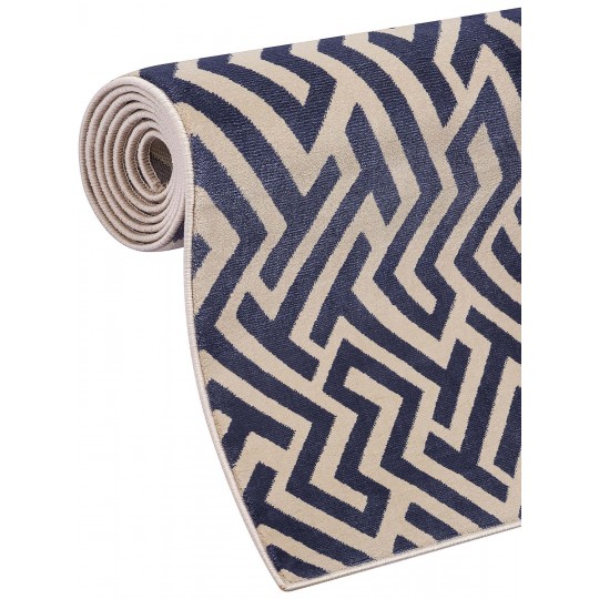 Tapete Sacramento Chains Azul Redondo - Personalizável