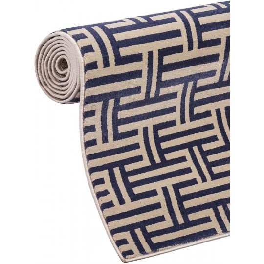 Tapete Sacramento Lines Azul Redondo - Personalizável