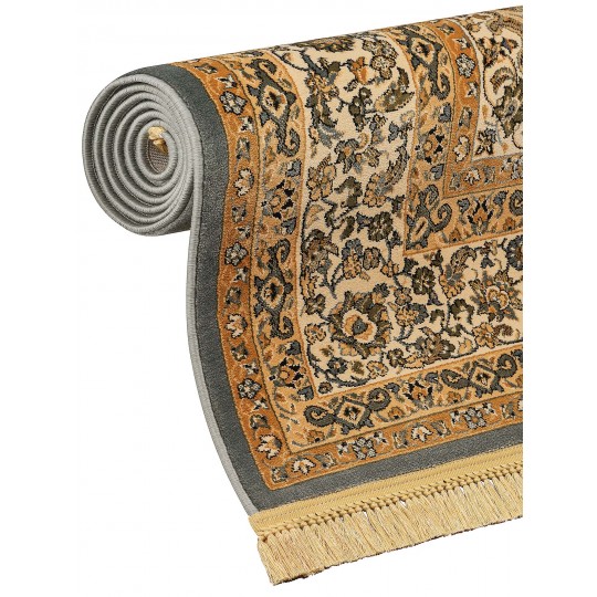 Tapete Tabriz Mahi Azul e Bege - 200x290