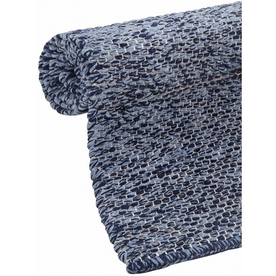 Tapete Tear Encorpado Azul Mesclado Redondo - Personalizável