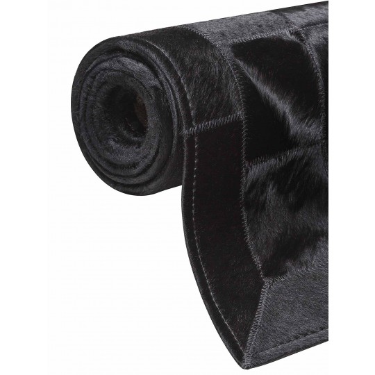 Tapete Couro Preto com Borda (10x10) Redondo - Personalizável