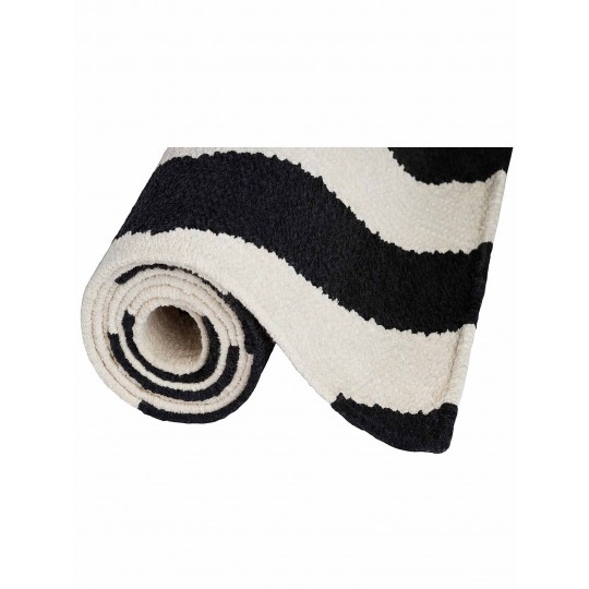 Tapete Tear Chevron Preto e Cru