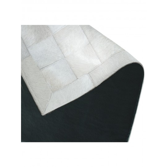 Tapete Couro Branco com Borda (10x10) Redondo - Personalizável