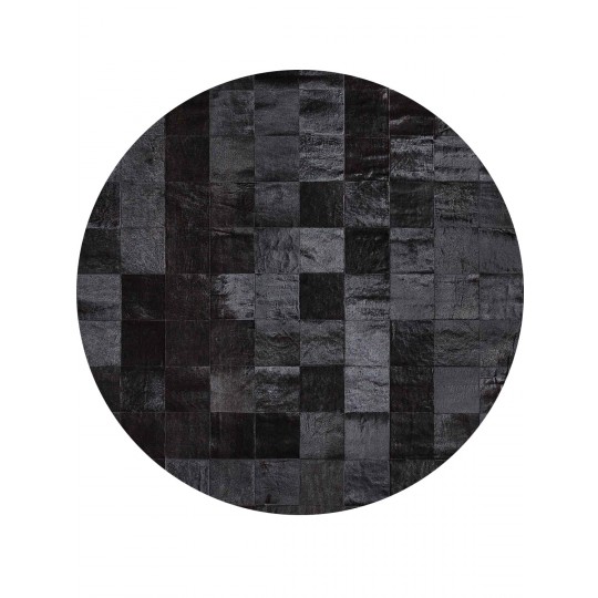 Tapete Couro Preto (20x20) Redondo - Personalizável