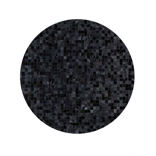 Tapete Couro Preto (5x5) Redondo - Personalizável