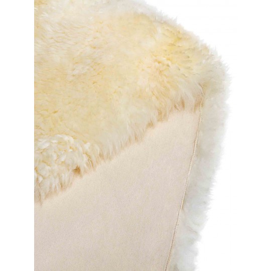 Tapete Pele de Carneiro Bege Redondo - Personalizável