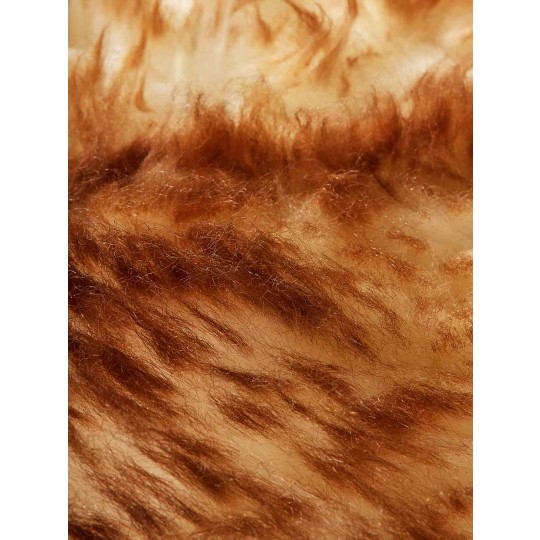 Tapete Pele de Carneiro Bege Chamuscado Redondo - Personalizável