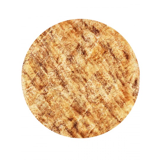 Tapete Pele de Carneiro Bege Chamuscado Redondo - Personalizável
