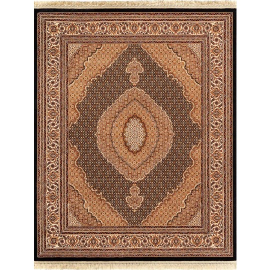 Tapete Tabriz Mahi Preto - 079x499