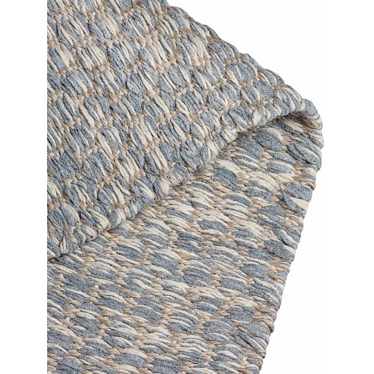 Tapete Tear Colmeia Cru e Azul Claro