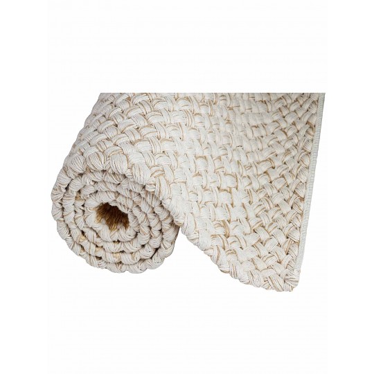 Tapete Tear Trama X Cru e Bege Redondo - Personalizável