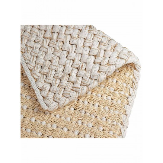 Tapete Tear Trama X Cru e Bege Redondo - Personalizável