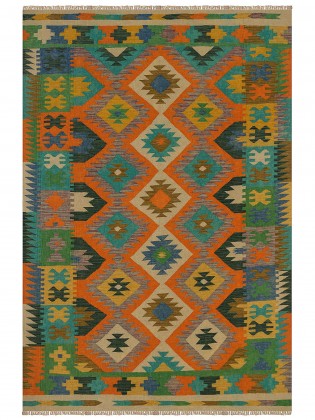 Tapete Kilim Paquistanês Multicores