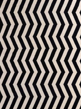 Tapete Tear Chevron Preto e Cru - Personalizável