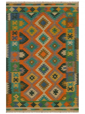 Tapete Kilim Paquistanês Multicores