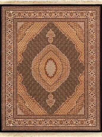 Tapete Tabriz Mahi Preto - 079x499