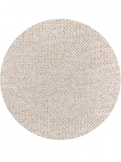 Tapete Tear Trama X Cru e Bege Redondo - Personalizável